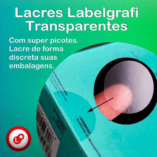 Foto 1 - Lacre picotado transparente redonda original